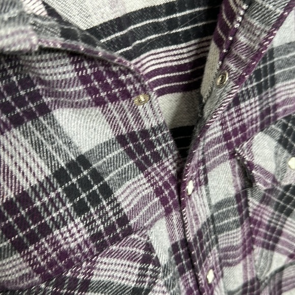 Dakota | Heavy Duty Plaid Flannel, Black, Gray, Purple & White - Picture 3 of 8